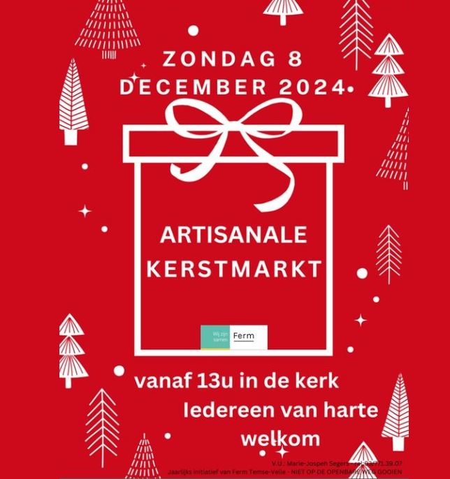 Zondag 8 december organiseert Ferm Velle de 28ste kerstmarkt op Velle.